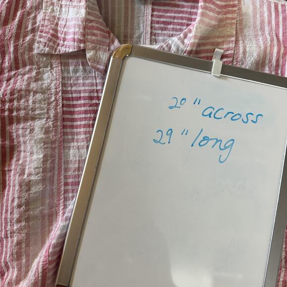 Habitat Shirt Womens Medium Pink White Stripe Button Up 3/4 Sleeve Tunic Blouse - Picture 10 of 10